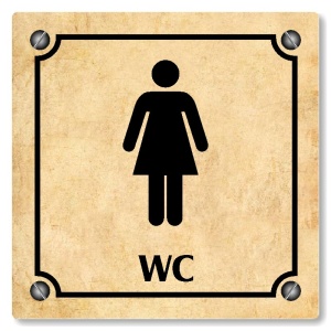 WC ženy, 118x118mm, pergamen, Kansas